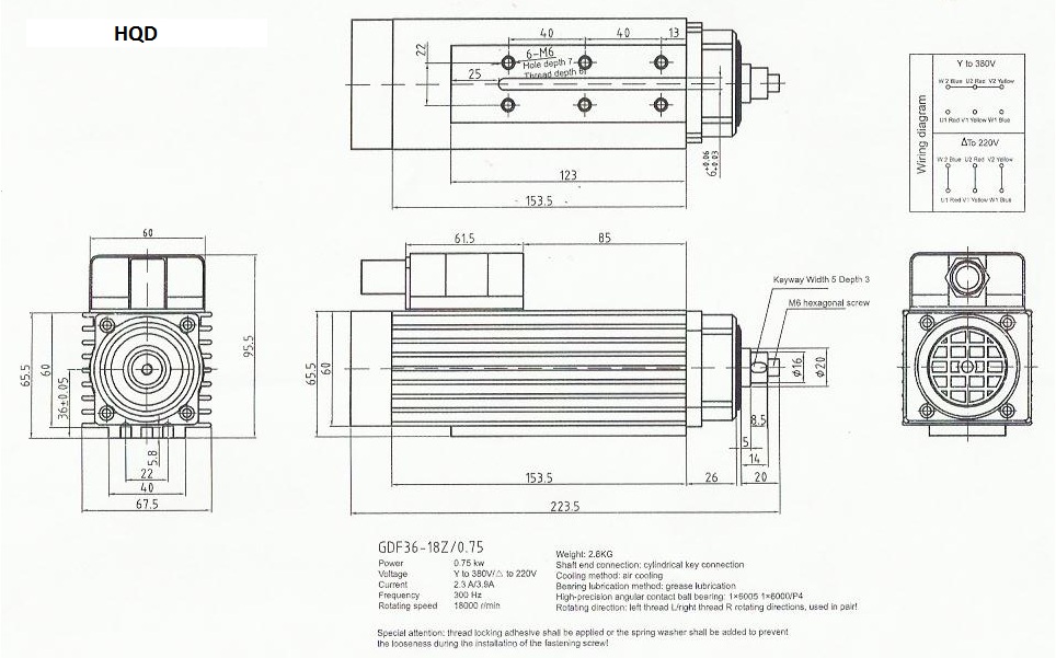 GDF36-18000RPM-0,75KW